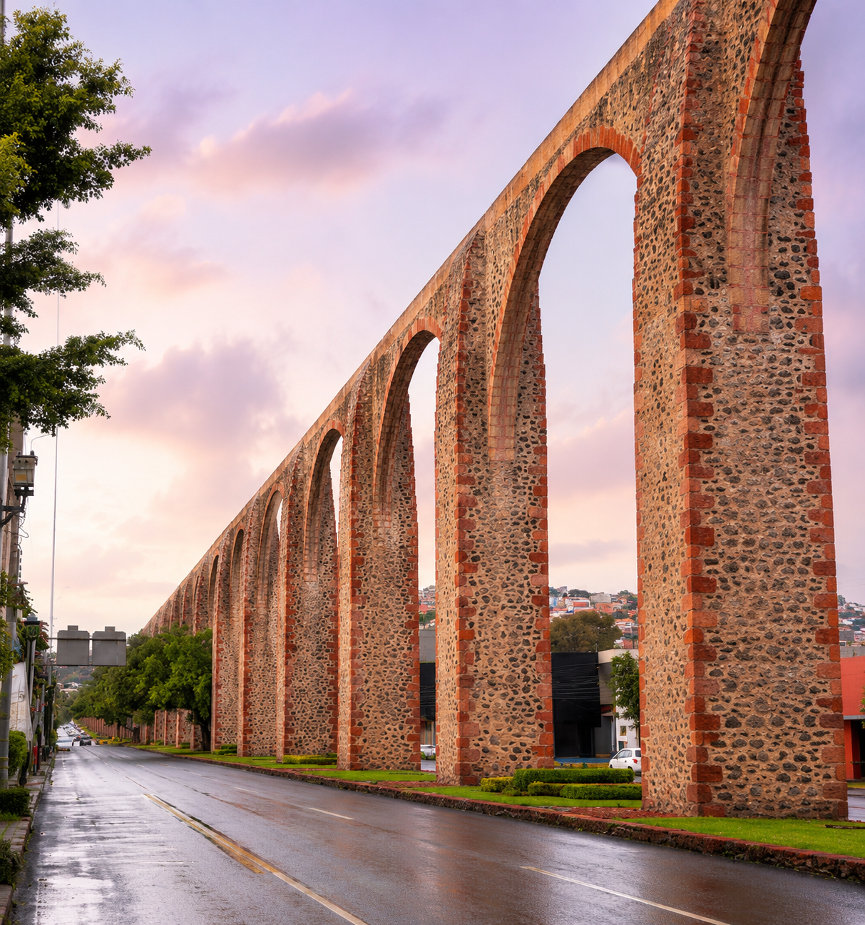 Acueducto de Querétaro durante un tour privado desde San Miguel de Allende